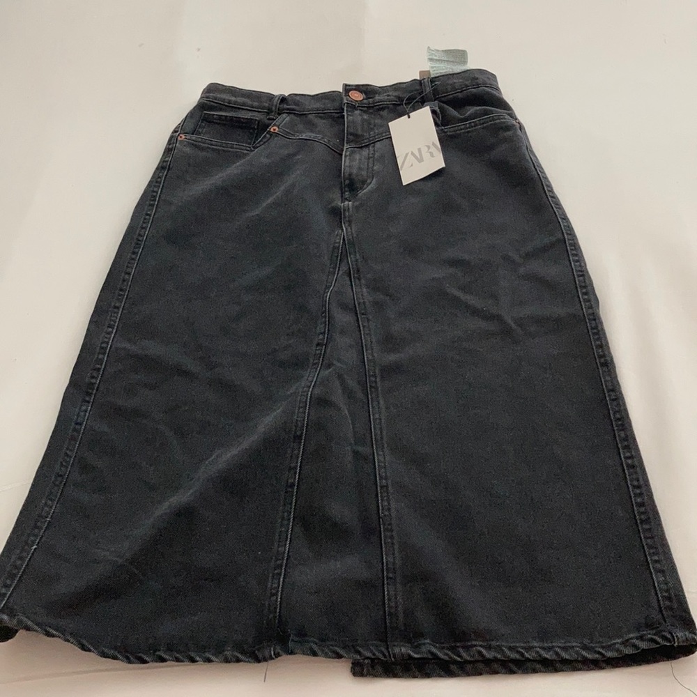 Zara Denim Midi Skirt